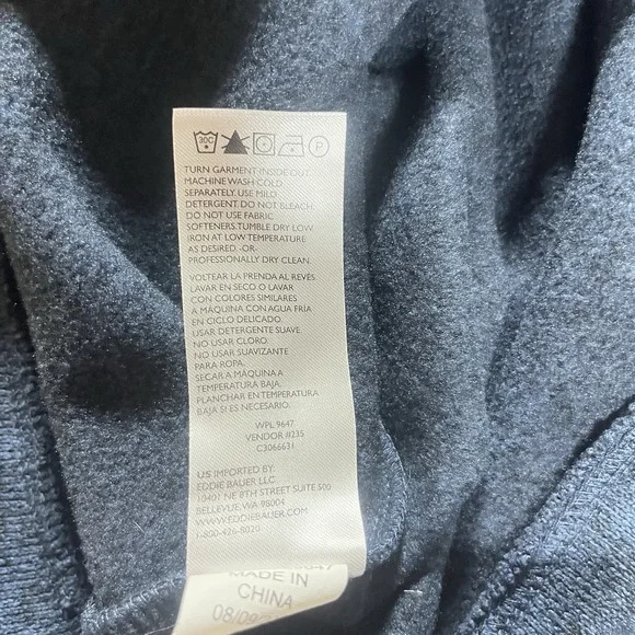 Eddie Bauer Radiator Fleece Mens Snap Mock Pullover XL 1/4 Button Blue Soft - Picture 4 of 12